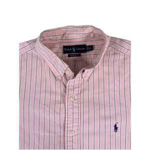 Polo Ralph Lauren‎ Classic Fit S/S Shirt Striped Pink White Blue Men's XL